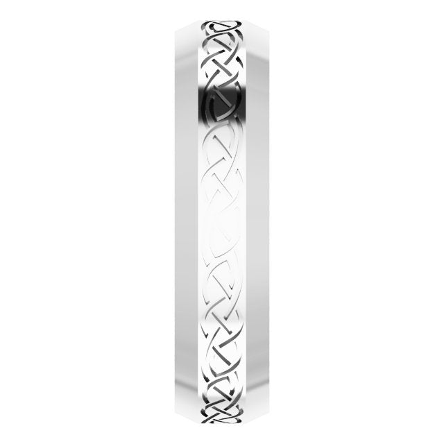 Beveled-Edge Celtic-Inspired Comfort-Fit Flat Band