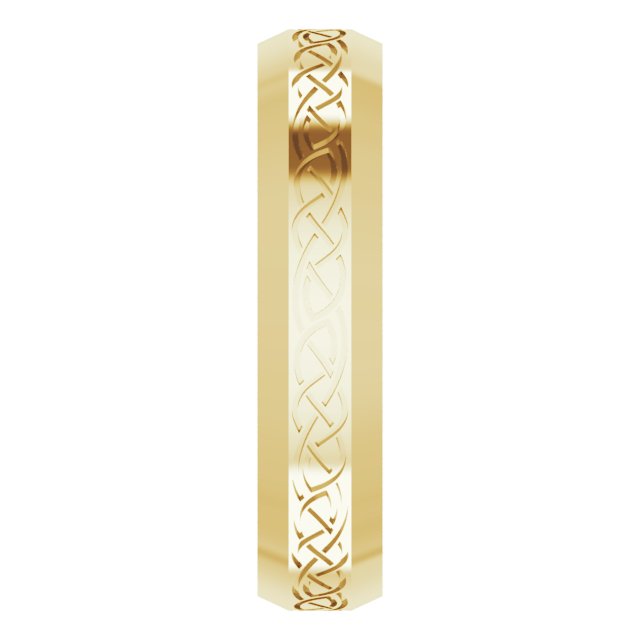 Beveled-Edge Celtic-Inspired Comfort-Fit Flat Band