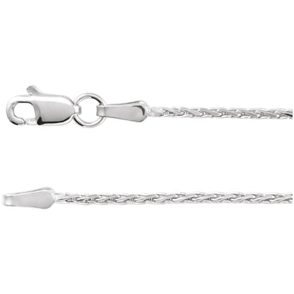 Sterling Silver Diamond-Cut Wheat 18" Chain (CH179)