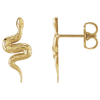 Pair Snake Friction Back Earring