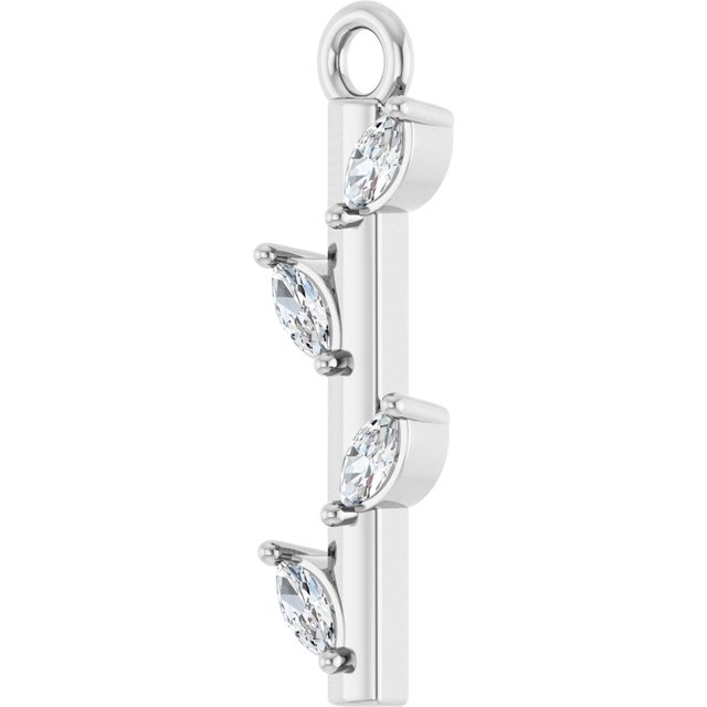 .07 CTW Natural Diamond Dangle, 2 mm x 15 mm