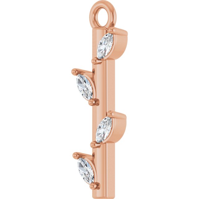 .07 CTW Natural Diamond Dangle, 2 mm x 15 mm