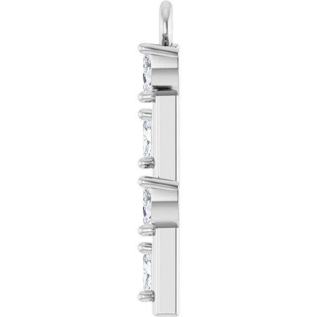 .07 CTW Natural Diamond Dangle, 2 mm x 15 mm
