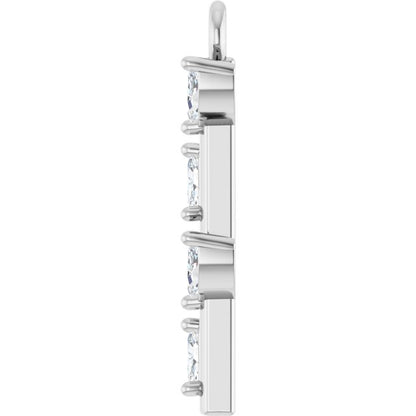 .07 CTW Natural Diamond Dangle, 2 mm x 15 mm