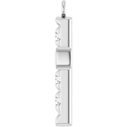 1/2 CTW Natural Diamond French-Set Cross Dangle