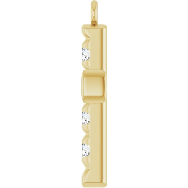 1/2 CTW Natural Diamond French-Set Cross Dangle