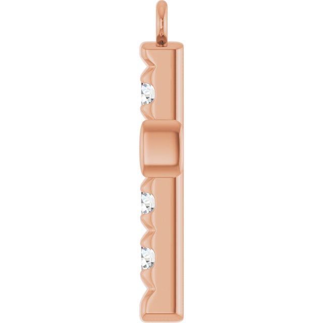 1/2 CTW Natural Diamond French-Set Cross Dangle