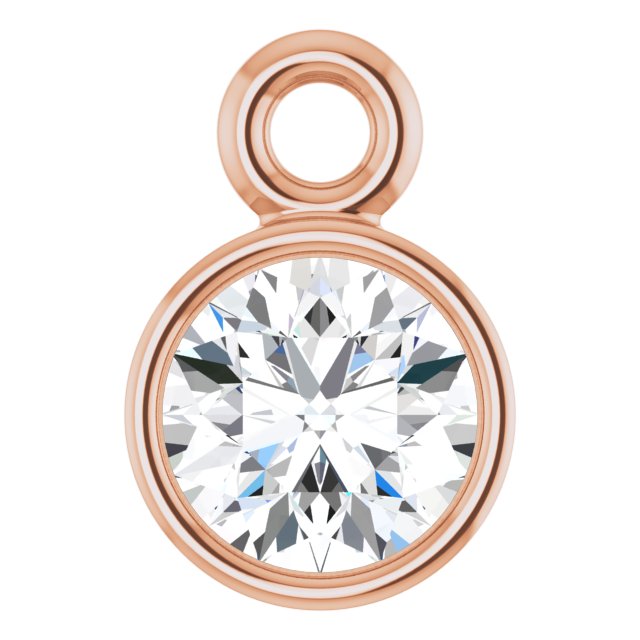 1/8 CT Lab-Grown Diamond Bezel-Set Dangle, 4.04 mm x 5.99 mm