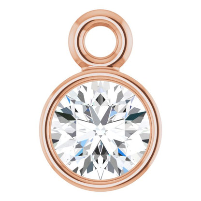 1/8 CT Lab-Grown Diamond Bezel-Set Dangle, 4.04 mm x 5.99 mm