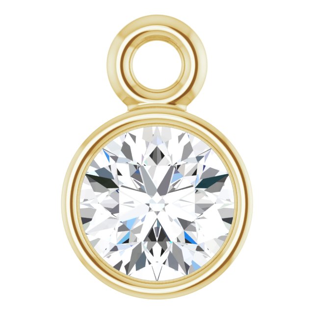1/8 CT Lab-Grown Diamond Bezel-Set Dangle, 4.04 mm x 5.99 mm