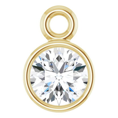 1/8 CT Lab-Grown Diamond Bezel-Set Dangle, 4.04 mm x 5.99 mm