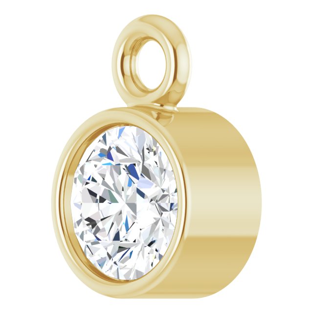 1/8 CT Lab-Grown Diamond Bezel-Set Dangle, 4.04 mm x 5.99 mm