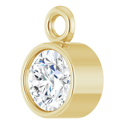 1/8 CT Lab-Grown Diamond Bezel-Set Dangle, 4.04 mm x 5.99 mm