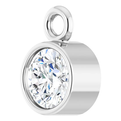 1/8 CT Lab-Grown Diamond Bezel-Set Dangle, 4.04 mm x 5.99 mm