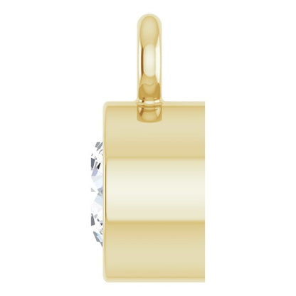 1/8 CT Lab-Grown Diamond Bezel-Set Dangle, 4.04 mm x 5.99 mm