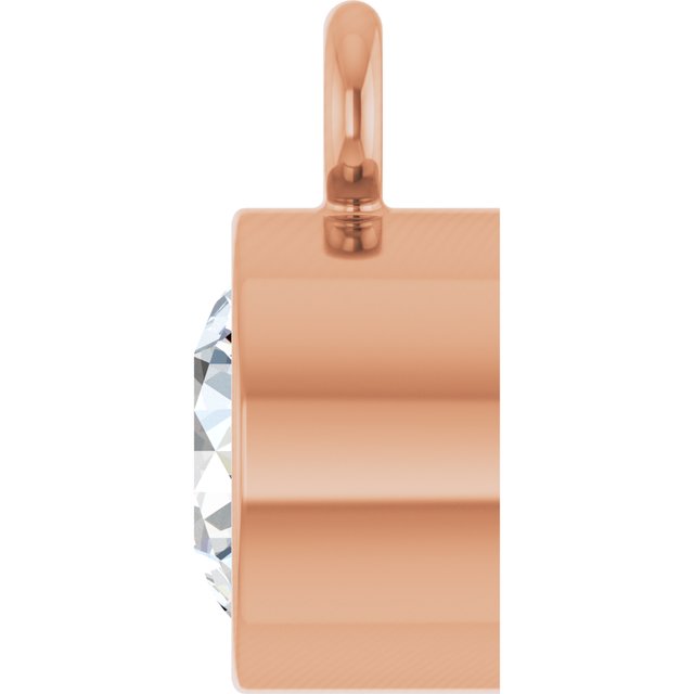 1/5 CT Lab-Grown Diamond Bezel-Set Dangle, 4.57 mm x 6.53 mm