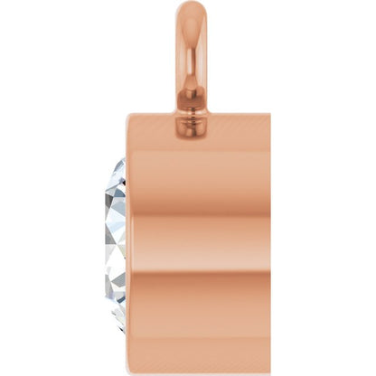1/5 CT Lab-Grown Diamond Bezel-Set Dangle, 4.57 mm x 6.53 mm