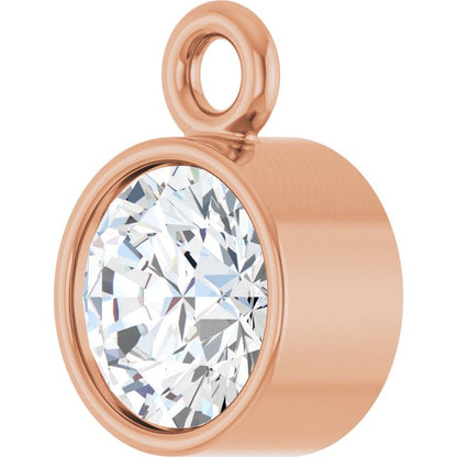 1/5 CT Lab-Grown Diamond Bezel-Set Dangle, 4.57 mm x 6.53 mm