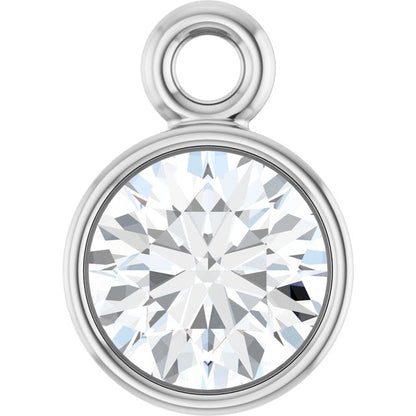 1/5 CT Lab-Grown Diamond Bezel-Set Dangle, 4.57 mm x 6.53 mm