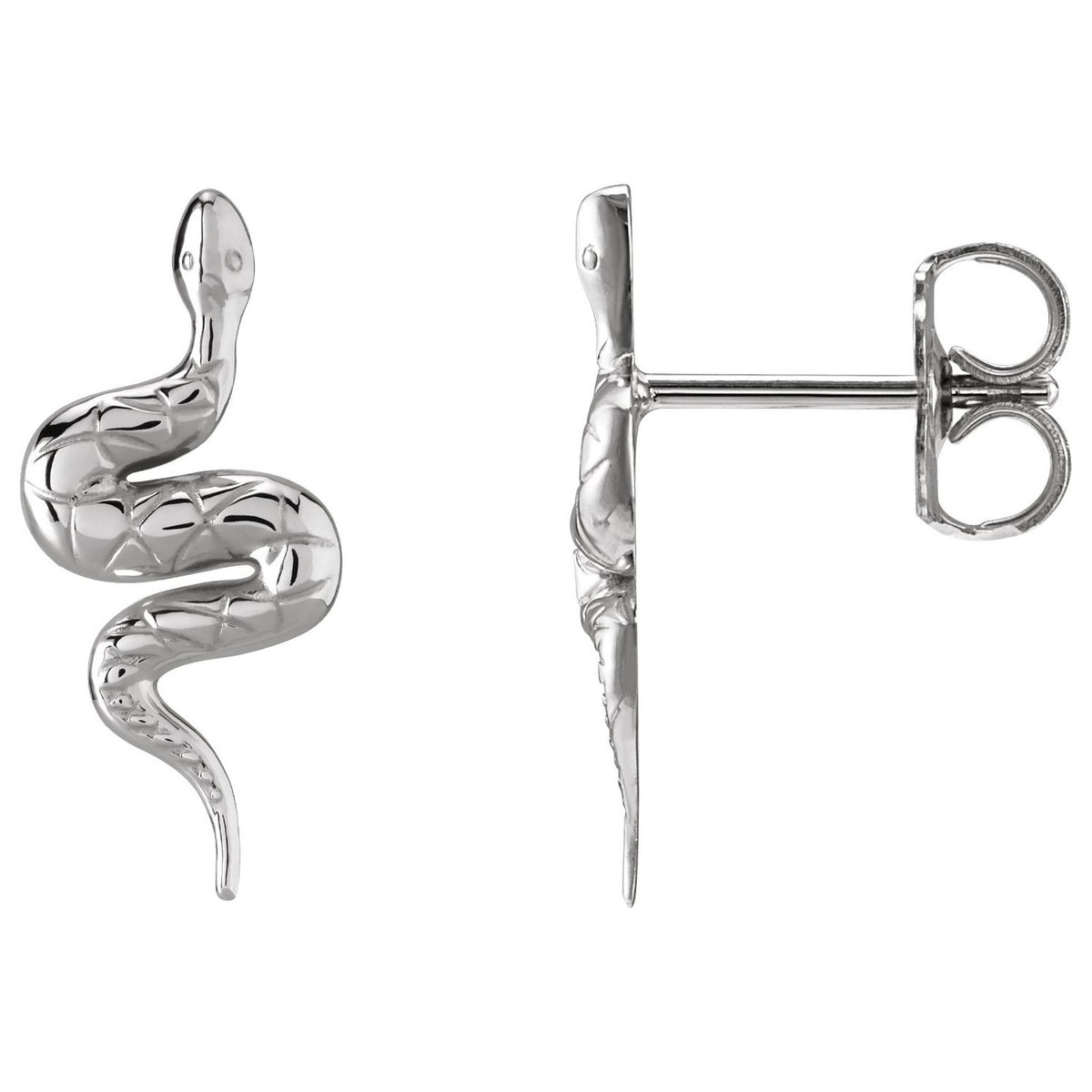 Pair Snake Friction Back Earring