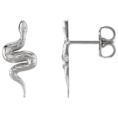 Pair Snake Friction Back Earring