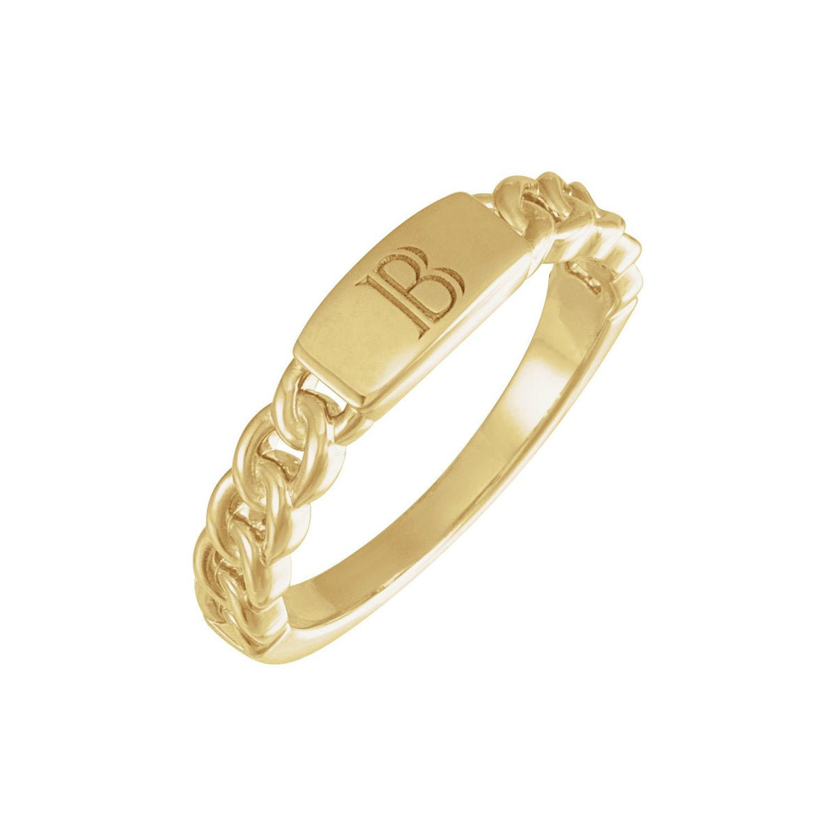 Sterling Silver Engravable Chain Link Ring