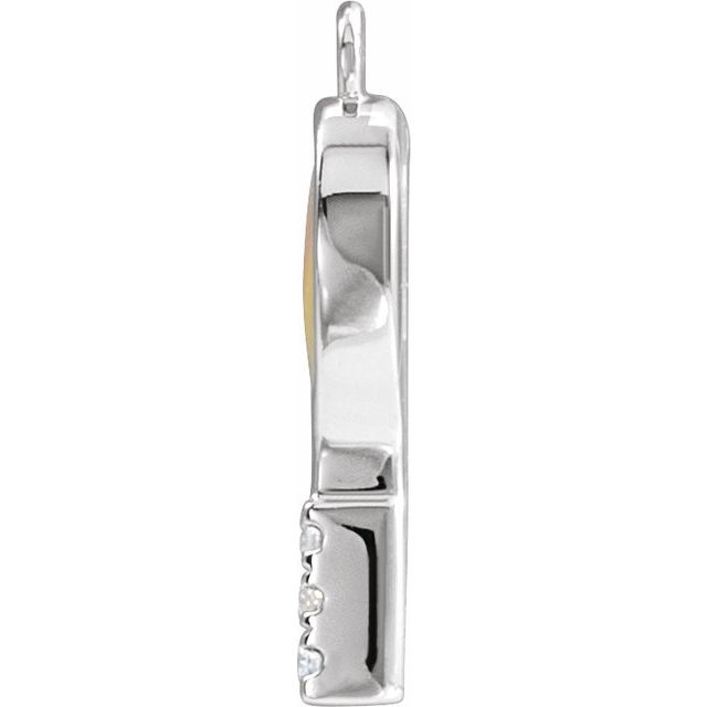 Petite Pavé® .01 CTW Natural Diamond Orange Enamel Tennis Dangle