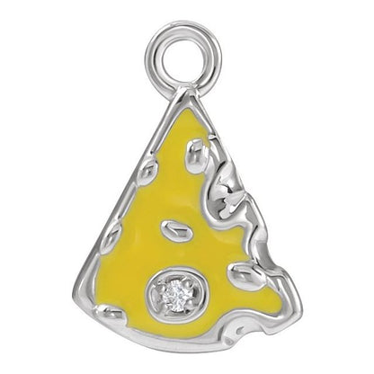 Petite Pavé® .004 CT Natural Diamond Yellow Enamel Cheese Dangle
