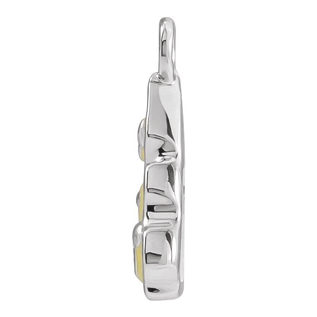 Petite Pavé® .004 CT Natural Diamond Yellow Enamel Cheese Dangle