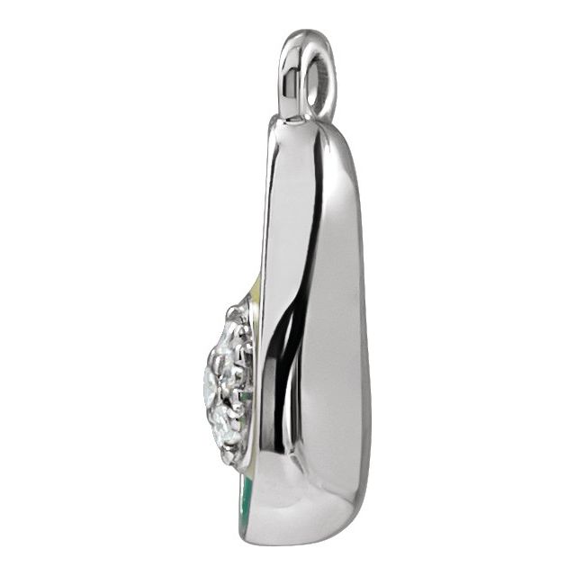 Petite Pavé® .025 CTW Natural Diamond Green Enamel Avocado Dangle