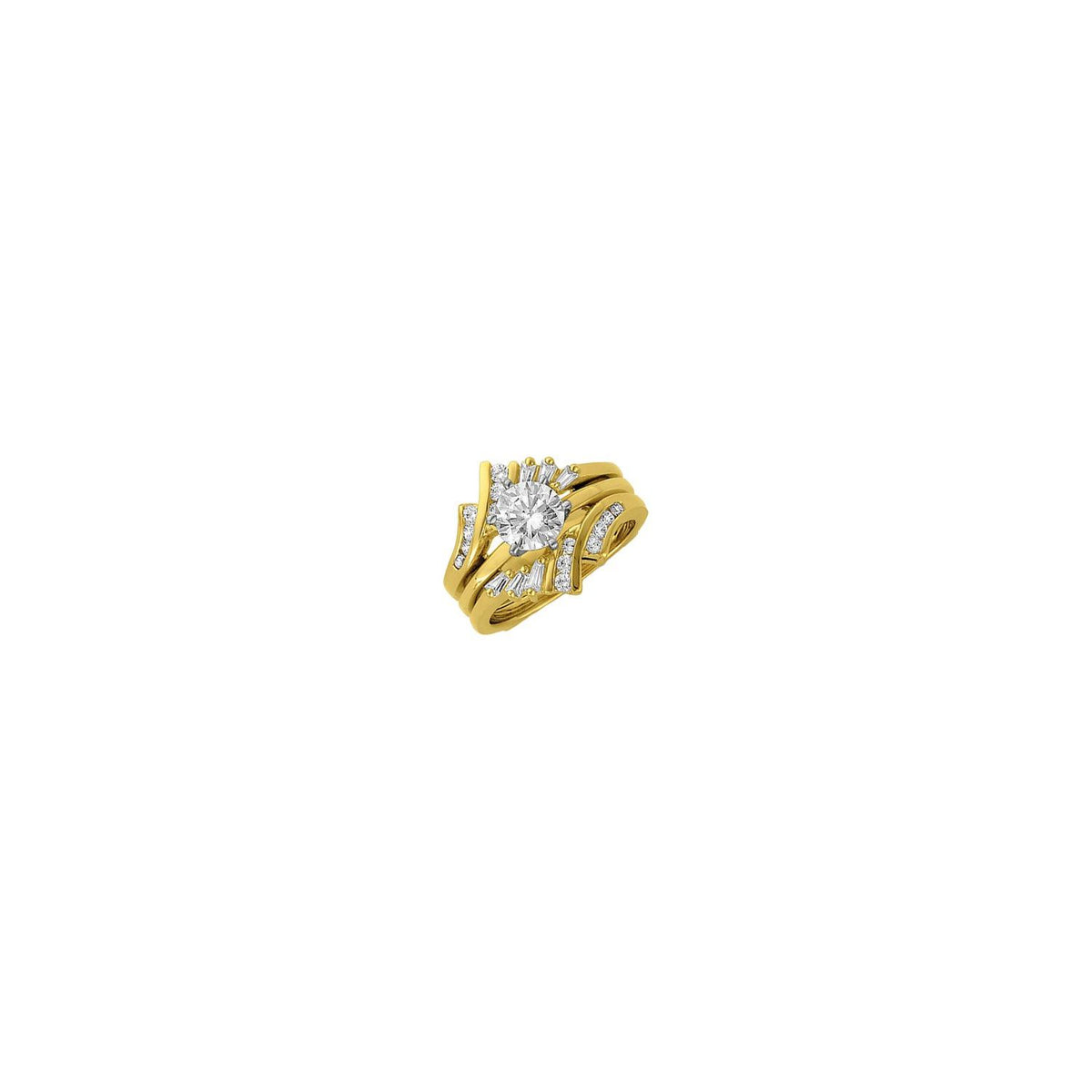 14K Yellow Gold 3/8 CTW Natural Diamond Ring Guard