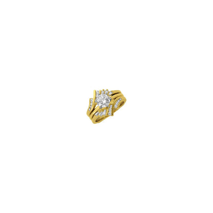14K Yellow Gold 3/8 CTW Natural Diamond Ring Guard