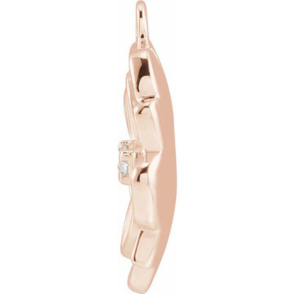 Petite Pavé® .025 CT Natural Diamond White & Green Enamel Magnolia Dangle