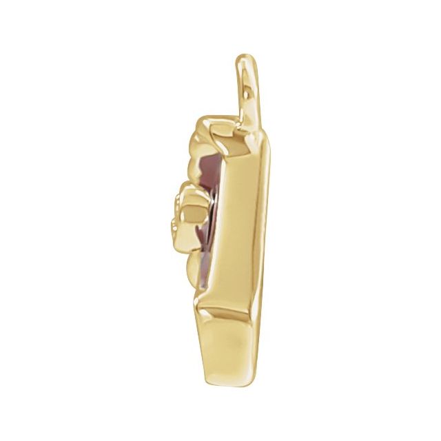 14K Yellow Gold Petite Pavé® .004 CT Natural Diamond Red Enamel Pie Dangle