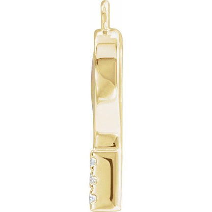 Petite Pavé® .01 CTW Natural Diamond Orange Enamel Tennis Dangle
