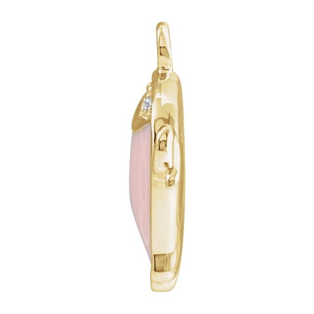 Petite Pavé® .02 CTW Natural Diamond Pink Enamel Pig Dangle
