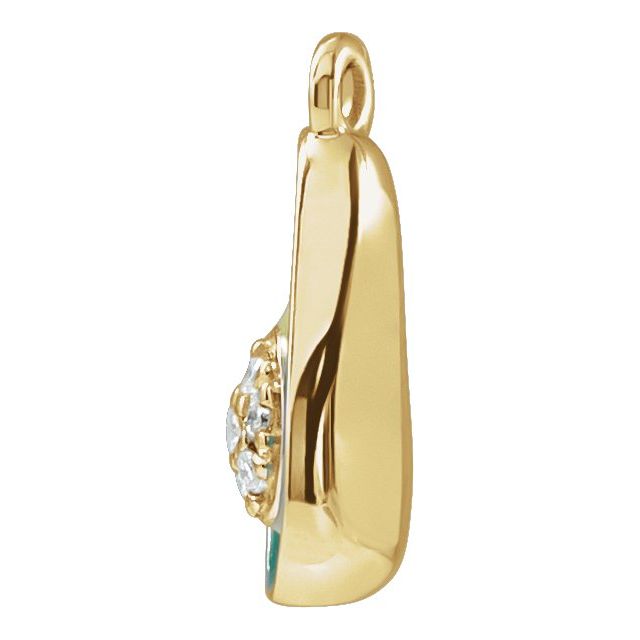 Petite Pavé® .025 CTW Natural Diamond Green Enamel Avocado Dangle