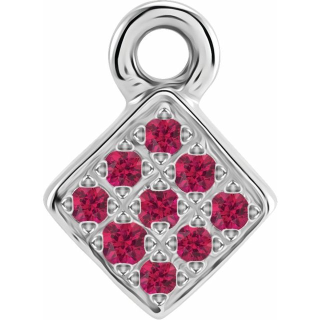 Petite Pavé® Natural Ruby Dangle
