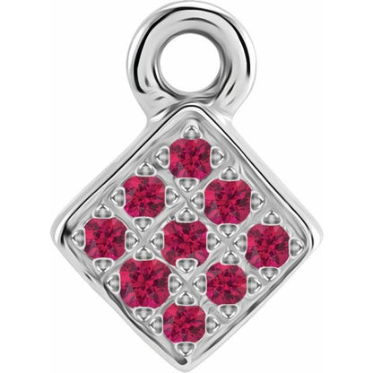 Petite Pavé® Natural Ruby Dangle