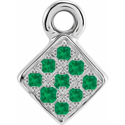 Petite Pavé® Natural Emerald Dangle