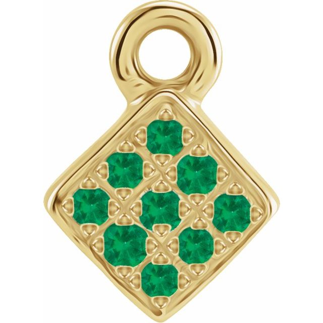 Petite Pavé® Natural Emerald Dangle