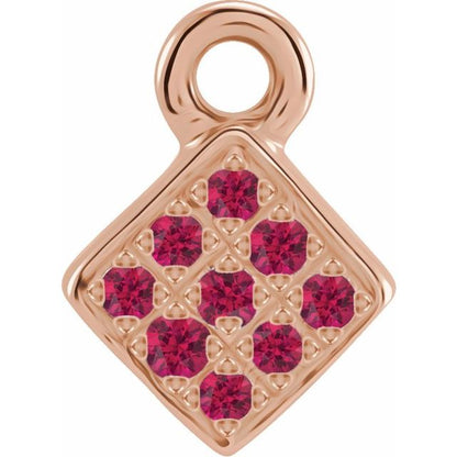 Petite Pavé® Natural Ruby Dangle