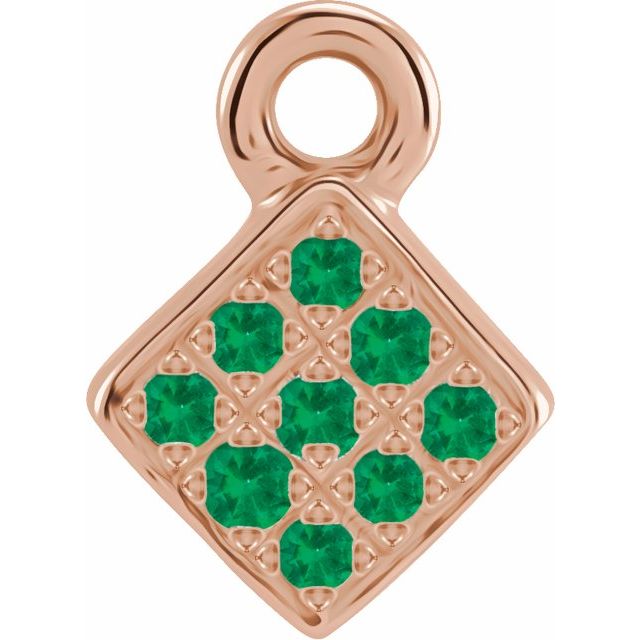 Petite Pavé® Natural Emerald Dangle