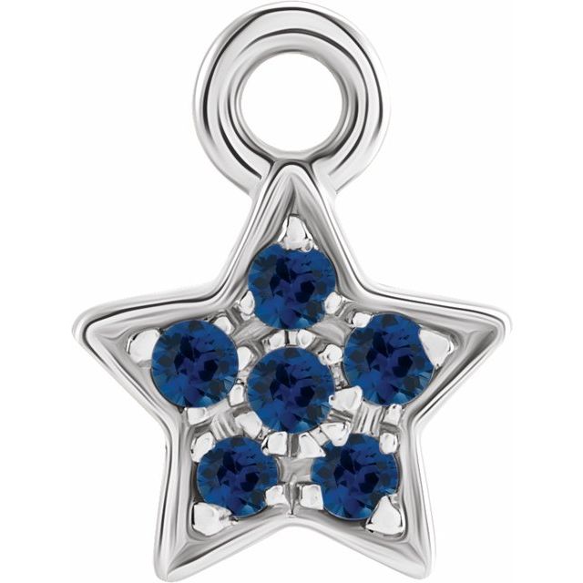 Petite Pavé® Natural Blue Sapphire Star Dangle