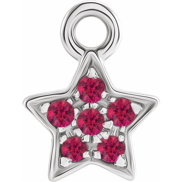Petite Pavé® Natural Ruby Star Dangle
