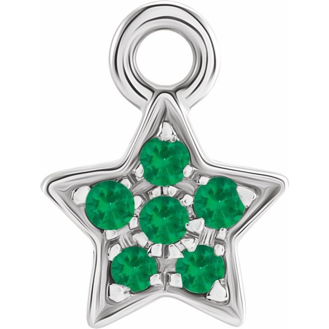 Petite Pavé® Natural Emerald Star Dangle