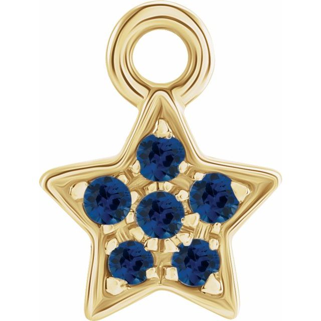 Petite Pavé® Natural Blue Sapphire Star Dangle