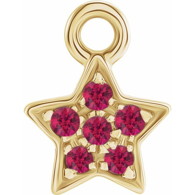 Petite Pavé® Natural Ruby Star Dangle