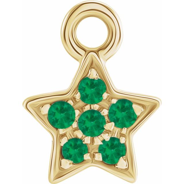 Petite Pavé® Natural Emerald Star Dangle