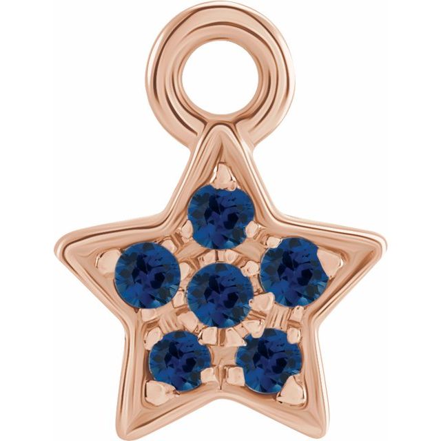 Petite Pavé® Natural Blue Sapphire Star Dangle
